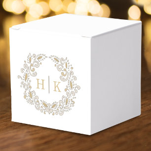 Ballotins Couronne de récolte stylisée monogramme mariage ma
