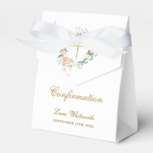 Ballotins Couronne florale dorée de confirmation en écriture