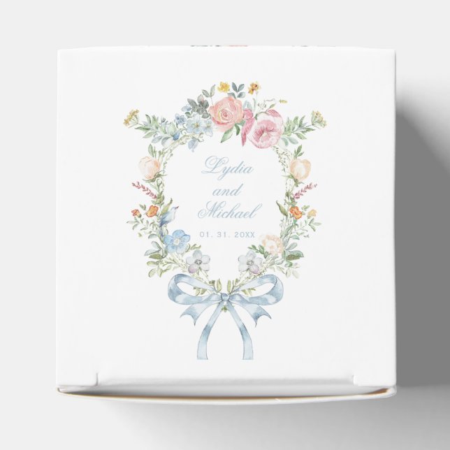 Ballotins Couronne florale élégante Monogramme de mariage (Haut)