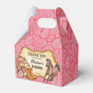 Ballotins Cowgirl chevaux Pink paisley cadeau de fête occide