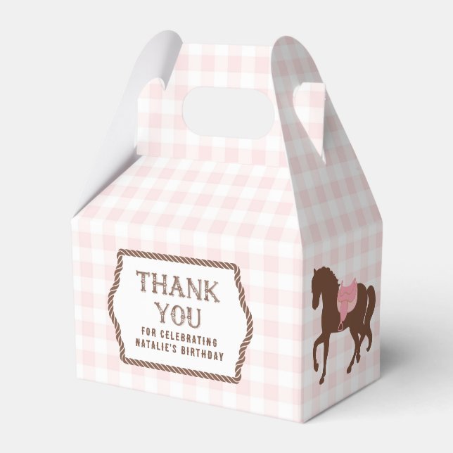 Ballotins Cowgirl rose | Silhouette du cheval | Anniversaire (Verso)