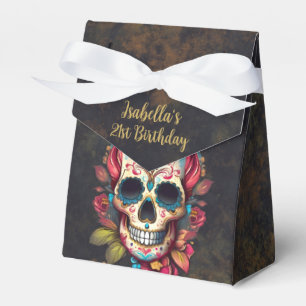 Ballotins Crâne en sucre floral pour un anniversaire marquan