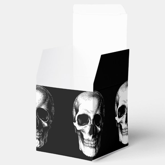 Ballotins Crâne gothique Halloween Mariage Faveur Boxes (Ouvert)
