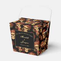 Crâne gothique Rouge Rose Personnalisé Mariage noi
