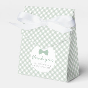 Ballotins Cravate à arc en vichy vert ballotin baby shower