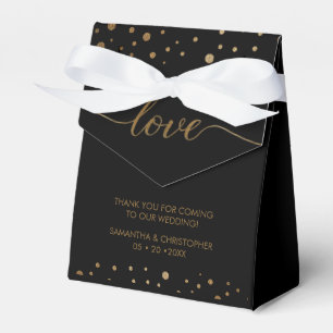 Ballotins Cravate noire Personnalisé Gold Love Mariage de sc