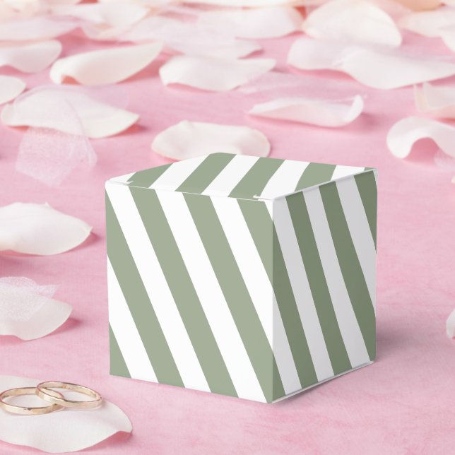 Ballotins Créez votre propre Motif à rayures blanches Sage G (Mariage)