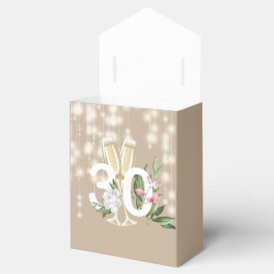 Ballotins Crème de luxe Personnalisé Floral 30e anniversaire