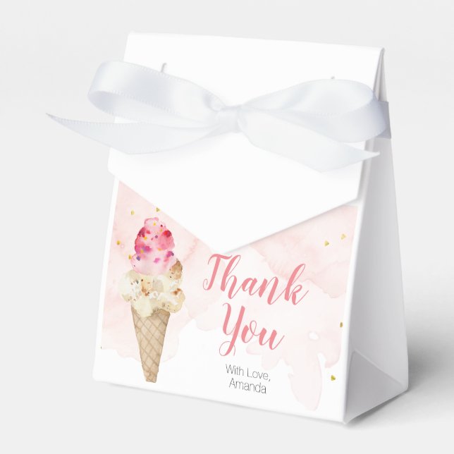 Ballotins Crème glacée rose pâle Merci (Verso)