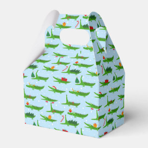 Ballotins Crocodiles festifs dans les costumes de Noël Motif