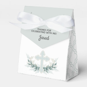 Ballotins Croix Bleue sur Quatrefoil Party Favoriser Box