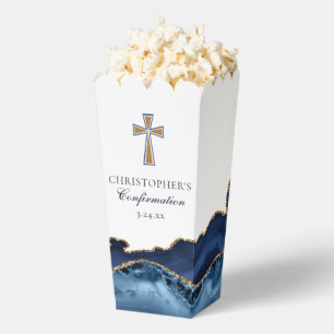 Ballotins Croix de Confirmation Élégante Bleu Marine Or Maïs