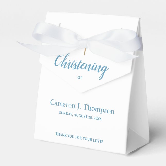 Ballotins Croix d'or bleu Christening Custom Bible verse (Verso)