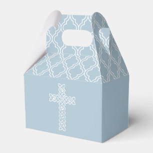 Ballotins Croix sur acier bleu première communion