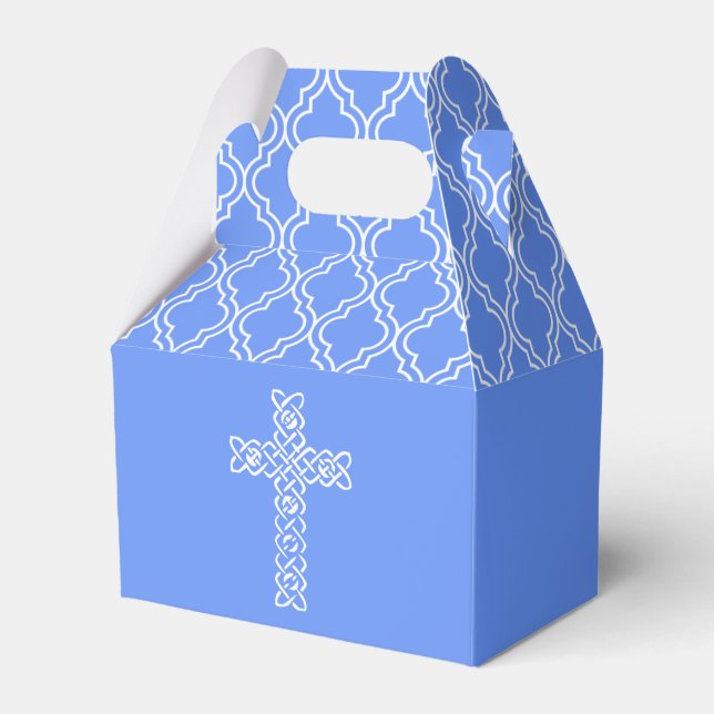 Ballotins Croix sur Cornflower Blue First Communion (Verso)