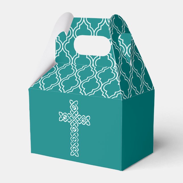 Ballotins Croix sur la première communion Turquoise bleue (Verso)