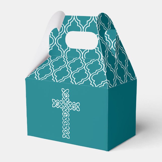 Ballotins Croix sur la première communion Turquoise foncée (Verso)