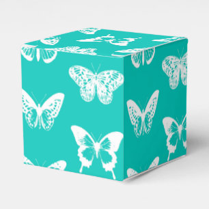 Ballotins Croquis de papillon, bleu turquoise et blanc