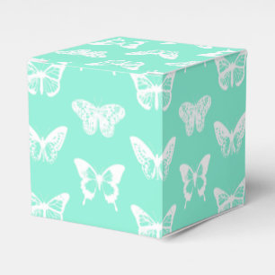 Ballotins Croquis papillon, aqua et blanc
