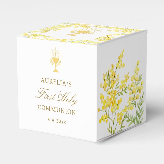 Ballotins Cube de première communion Mimosa (Verso)