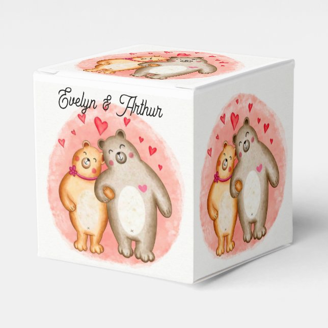 Ballotins Cubes de nounours d'amour mignons (Verso)