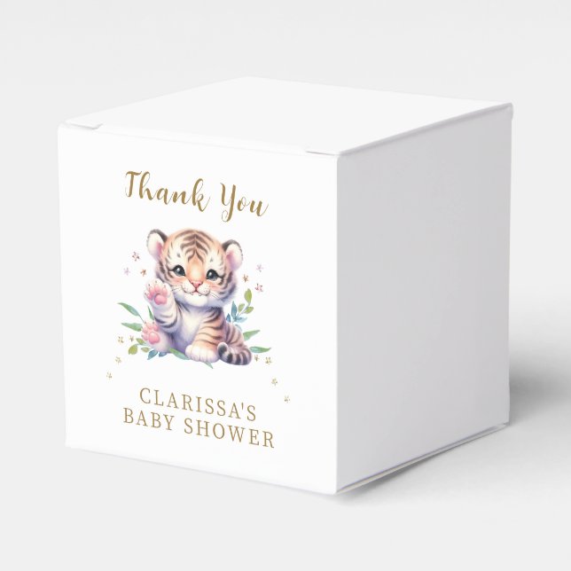 Ballotins Cute Animal Tiger Etoiles Baby shower blanc (Verso)