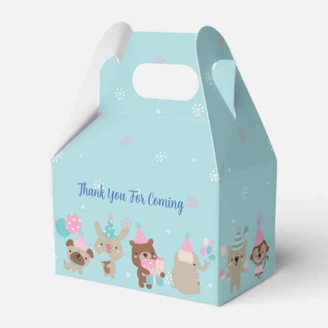 Ballotins Cute Animaux Blue Aquarelle 1er Anniversaire Fa (Verso)