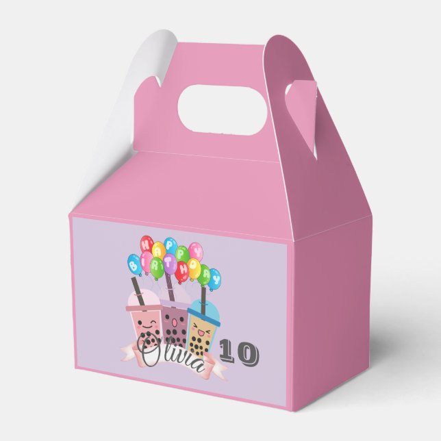 Ballotins Cute Boba Tea Ballotin de fête d'anniversaire (Verso)