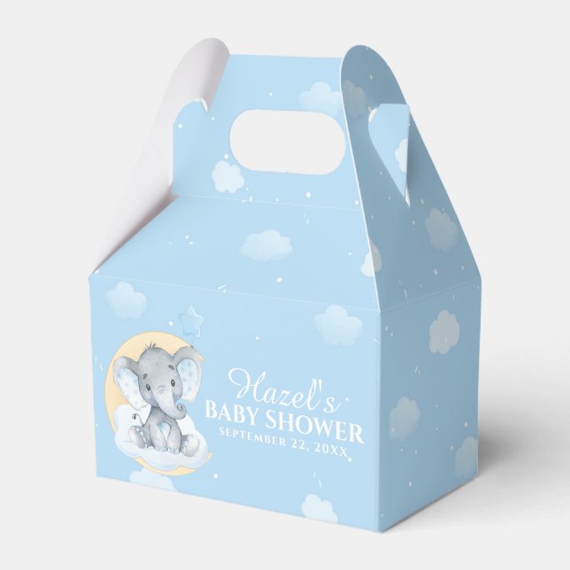 Ballotins Cute Chic Blue Elephant Boy Baby shower Merci (Verso)