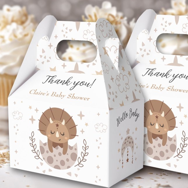 Ballotins Cute Dinosaur Baby shower moderne Boho Neutre (Cute Dinosaur Modern Boho Neutral Baby Shower Favor Box)