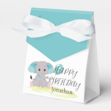 Cute Elephant Bleu Anniversaire Garçon Ballotin