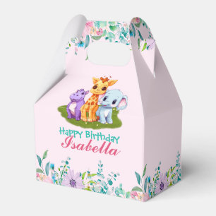 Ballotins Cute Floral Hippo safari jungle Animaux Anniversai