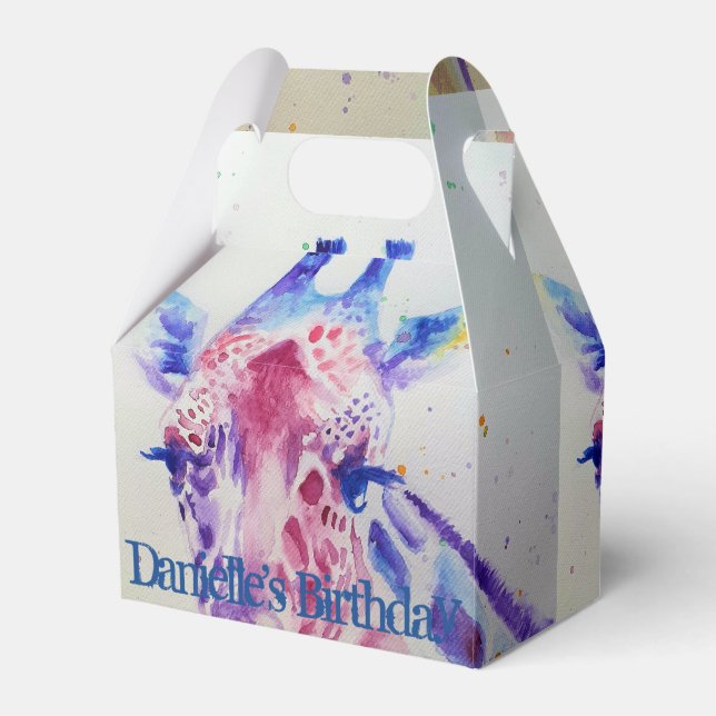 Ballotins Cute Giraffe Zoo Animal Anniversaire Ballotin de g (Verso)