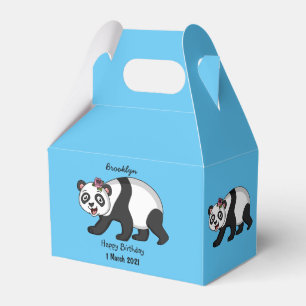 Ballotins Cute happy panda bear with flower cartoon