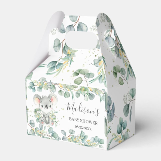 Ballotins Cute Koala Baby shower vert Merci (Verso)