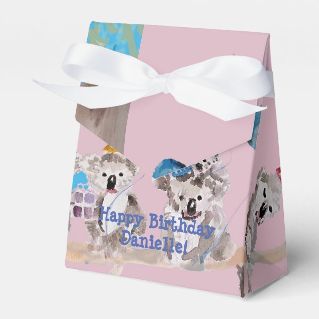 Ballotins Cute Koala Koalas Filles Ballotin de gâteau d'anni (Verso)