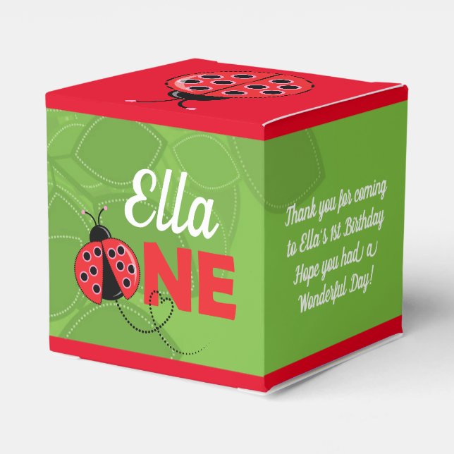 Ballotins Cute Ladybug Design 1er anniversaire ballotin 2" x (Arrière)