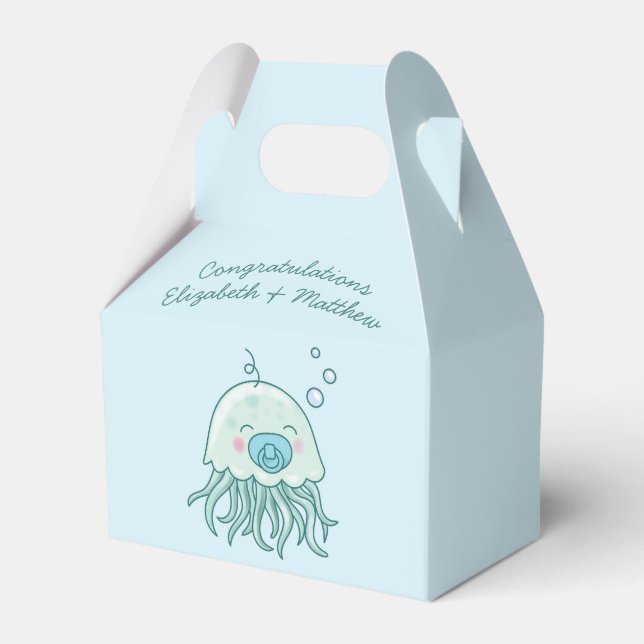 Ballotins Cute méduse Baby shower Kawaii Blue Boy (Verso)