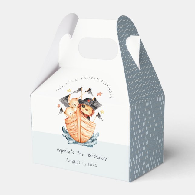 Ballotins Cute Nautical Pirate Ship Lion Cub Anniversaire de (Verso)