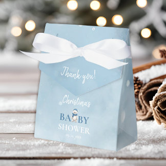 Ballotins Cute Ours d'hiver Baby shower bleu Merci