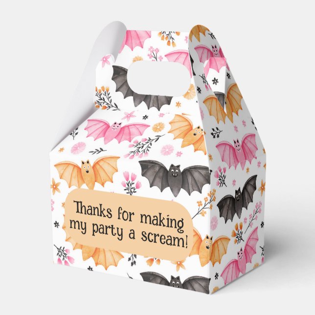 Ballotins Cute Pastel Bats Halloween et fleurs (Verso)