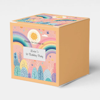 Ballotins Cute Pastel Boho Rainbow & Sun Above Forest