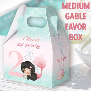 Ballotins Cute Petite Sirène Cheveux foncé rose Moyen Gable