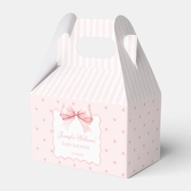 Ballotins Cute preppy rose arc ruban bébé fille douche (Verso)