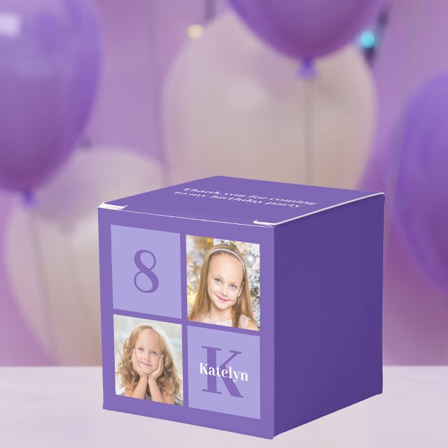 Ballotins Cute Purple Personnalisé Photo Anniversaire (Créateur téléchargé)