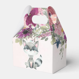 Ballotins Cute Raccoon Aquarelle Peony Baby shower