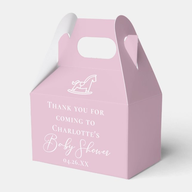 Ballotins Cute Rose Rocse Cheval Baby shower personnalisé (Verso)