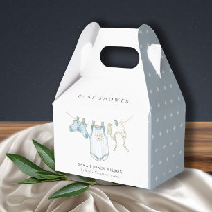 Ballotins Cute Simple Aqua Blue Boy Clothesline Baby shower