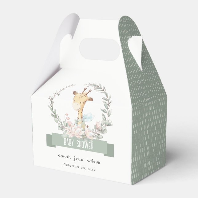 Ballotins Cute Soft Safari Giraffe Baby shower fleuri de cou (Verso)
