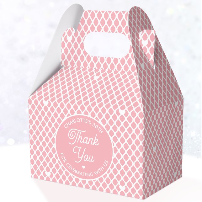 Ballotins Cute Thank You Birthday Name Any Age Pretty Pink (Créateur téléchargé)